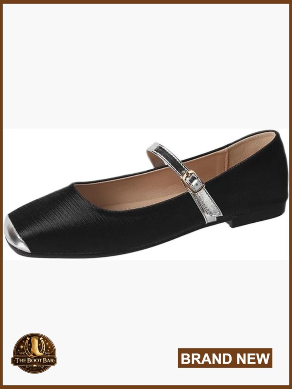 Women Square Toe Satin Ballet Flats with Bow Mary Jane Style Comfort Shoes